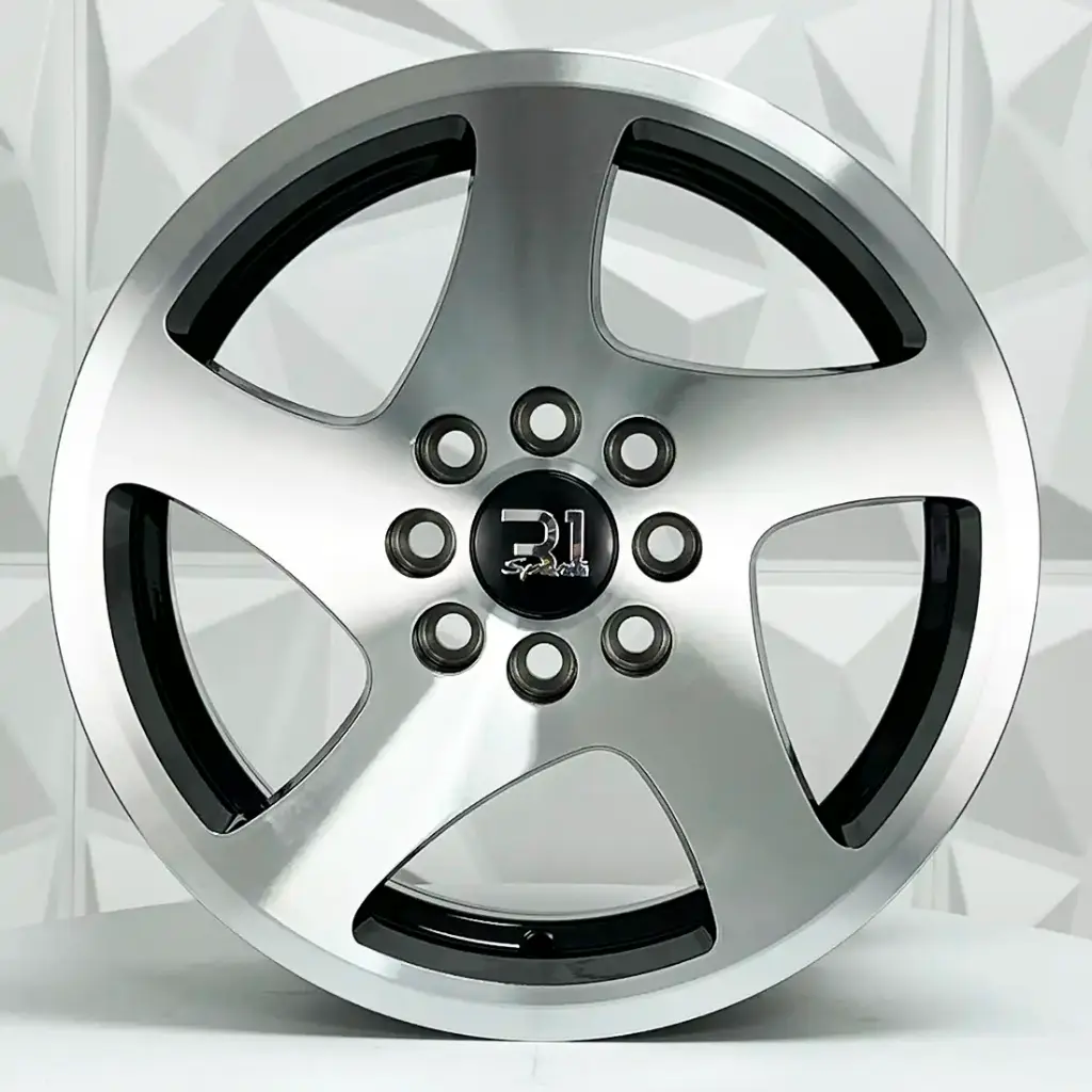 RIN 15X7.5 4-100 R1 SPORT 55209 BLACK MACHINE FACE ET30 CB73.1